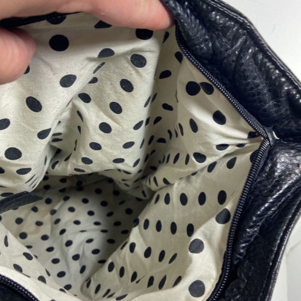 Vans womens hobo backpack Black and white fabric with black leather trim - Picture 8 of 16